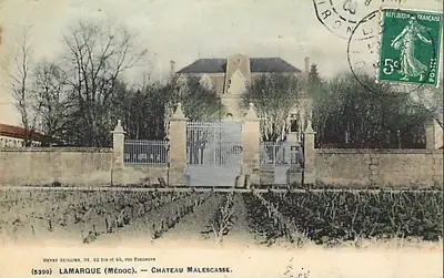 20세기 초 라마르크 Château Malescasse의 옛 엽서 풍경